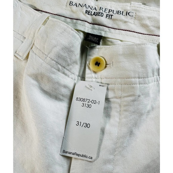 Banana Republic Womens Pants Sz 31/30 Ivory Cream Light Weight Hidden Drawstring - Picture 4 of 12